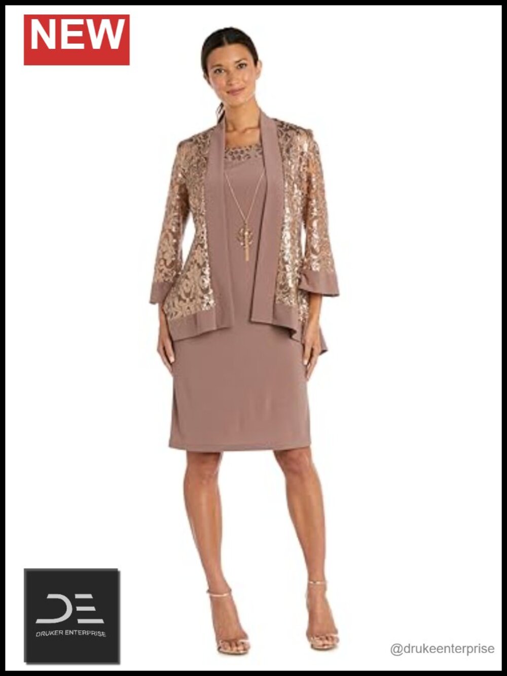 R&M Richards Floral Jacket Dress Knee-Length Formal Cocktail